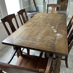 Pottery Barn Dining Table and Six Chairs