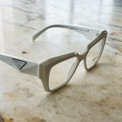 Prada White Triangle Logo Eyeglass