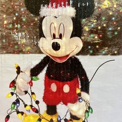 DISNEY LIGHTED IRIDESCENT MICKEY MOUSE FIGURE CHRISTMAS DISPLAY 30" 85TH ANNIV