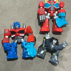 Lot of 3 Playskool Heroes Transformers Rescue Bots 3.5" Optimus Prime Figures