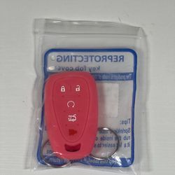 Pink Silicone Rubber Key Fob Cover for Chevy Models (Read Description)
