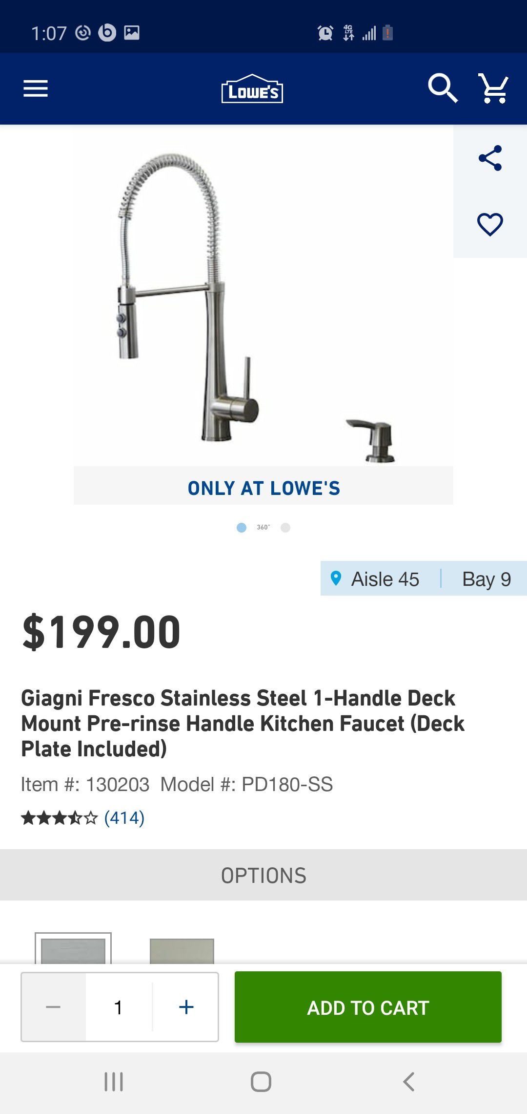 New in the box kitchen faucet