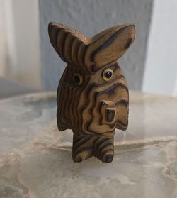 Vintage cryptomeria wood owl