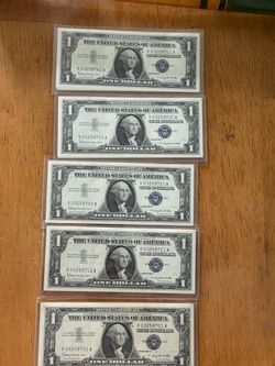 50 consecutive uncirculated Series 1957B United States One Dollar Silver Certificate