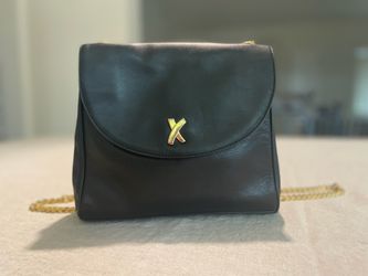 Paloma Picasso Black Leather Classic Shoulder Bag