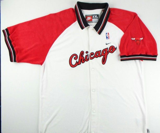 Vintage Nike NBA Chicago Bulls Warm Up Shooting Shirt Jacket Size Mens XXL