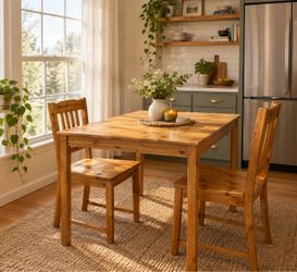 Solid Wood Dining Table and 2 chairs
