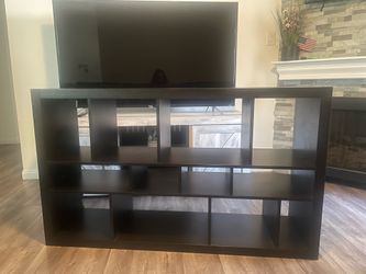 Dark brown multi use bookshelf/tv stand