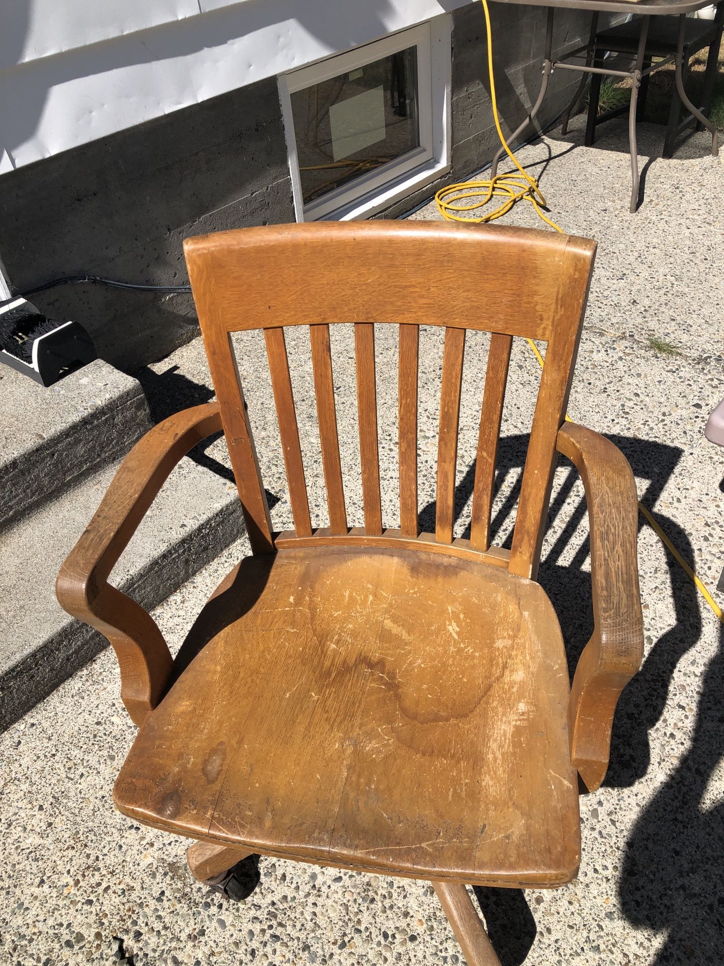Antique Oak Office Swivel Chair