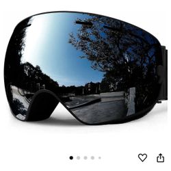 SPOSUNE Ski Goggles Over Glasses - Snow Goggle for Men Women Youth Snowboard Skiing - UV400 Anti-Fog Snowmobile Goggles / Black