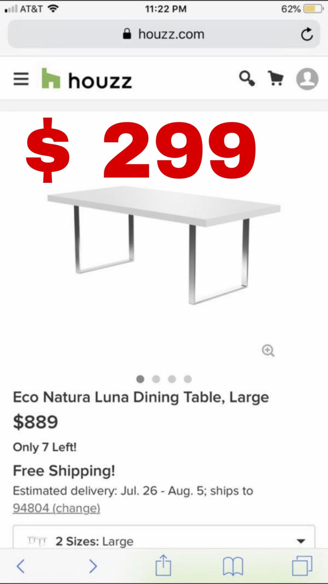 Beautiful new dining table only 399$!!! Original price 889$!!!