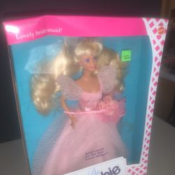 Vintage Wedding Day Barbie Bridesmaid Best Friend Midge 1990 #9608 New Mattel