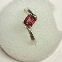 Handmade Beautiful Natural Pink Tourmaline 925 Silver Ring 