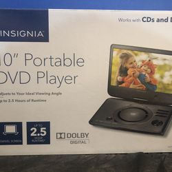 Insignia 10in Portable DVD Player with Swivel Screen - Black Open Box