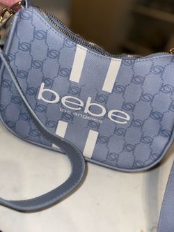 Vintage bebe Bebe Light Blue Monogram Crossbody or Shoulder Bag with adjustable strap