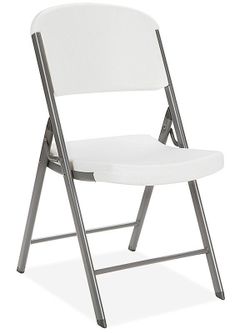 4 LIFETIME Heavy Duty Plastic Folding Chairs & 1 Personal Folding Table - White