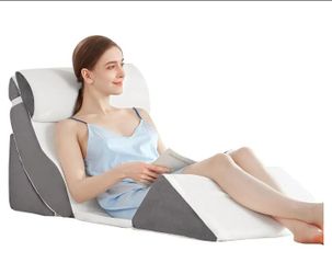 A2ZCOMFY 5PCS Orthopedic Bed Wedge Pillow Set for After Surgery, Memory Foam for Sleeping, Rotator Cuff Post Surgery, Sit Up Pillow