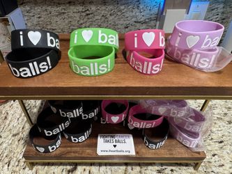 Testicular Cancer Awareness Wristbands – I Heart Balls