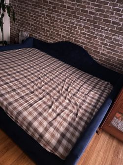 Royal Blue Queen Bed Frame , Will Include Support Board. Mattress Not Included. Send Me An Offer