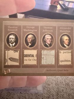 2025 Pieces of the Past Quad Relic – Washington / Jefferson HANDWRITING / Hamilton / Roosevelt