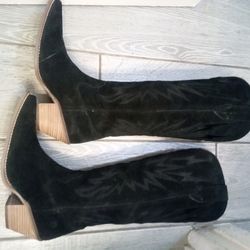 Black Suede Boots NEW 9.5