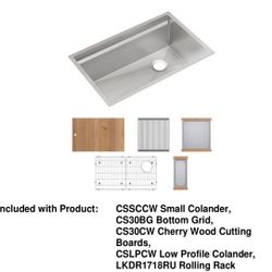Elkay Cs30cwk Circuit Chef Workstation Stainless Steel Sink