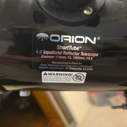 Orion 4.5 Short Tube  Telescope