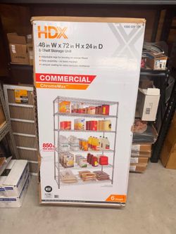 6-Tier Commercial Grade Heavy Duty Steel Wire Shelving Unit in Chrome (48 in. W x 72 in. H x 24 in. D) Retail $229 Our price $160