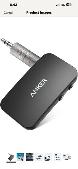 Anker Soundsync Bluetooth Receiver for Music Streaming with Bluetooth 5.0, Dual Device Connection, Handsfree Calls, 12-Hour Battery Life, for Car & Ho