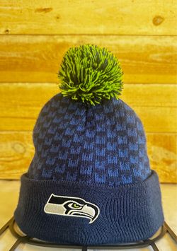 Seattle Seahawks Stadium Giveaway Pom Beanies - Like New