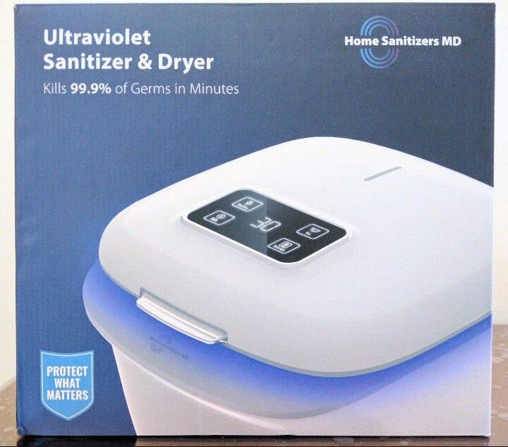 HOME SANITIZERS TODAY UV Sanitizer Box and Dryer Device for Disinfection - Ultraviolet LED Light Universal Sterilizer for Cell Phones, Baby Bottles