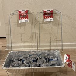 (3) Sterno Folding Wire Chafing Rack, Silver Color.  Full Size 22.5” L x 12.5” W x 9.5” H + (12) Sterno Handy Wick Chafing Fuel, Methanol, 2 Hour… 
