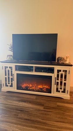 TV Stand with Electric Fireplace Insert