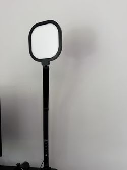 Black LED Desk Lamp – Square Light Panel, Clamp Arm – Home Decor