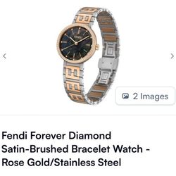 Fendi Forever Woman's Diamond Watch Bracelet In Rose Gold