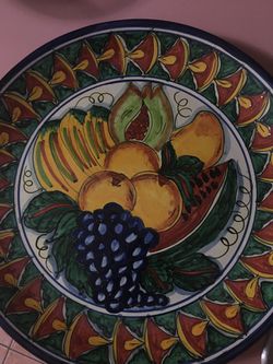 Hand painted hanging plate or serving dish!!