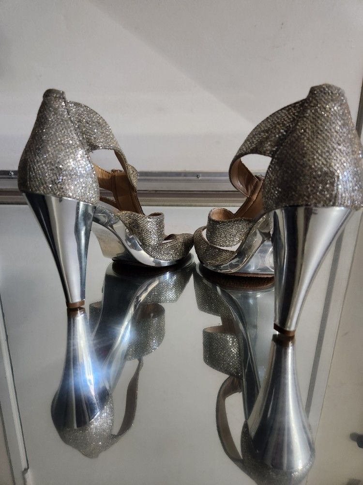 Silver Michael Kors High Heels Size 9