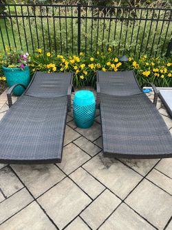 Outdoor Rattan Chaise Lounge chair
