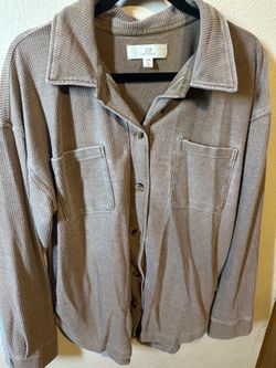Brown button up