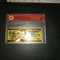 24k Gold Tested & Certified Authentic Banknote.