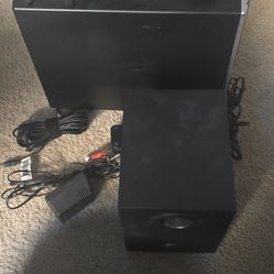 Gateway G-Max 2100 speaker system, 2 front speakers, and logitec base speaker