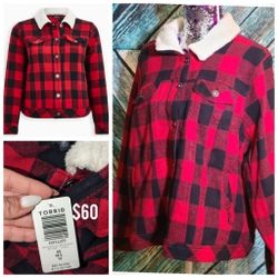 Torrid NWT 00 Buffalo Plaid Trucker Jacket
