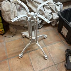Table base, aluminum, white powder coated, outdoor or indoor. can be flat packed. New, never used