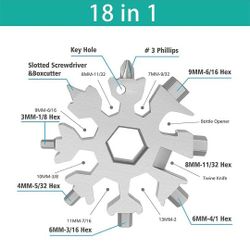 18 In 1 Stainless Steel Keychains