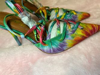 Tie-Dye Pointed Toe Strappy Heels