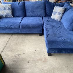 Blue Sectional Couch Set