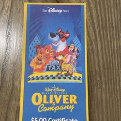 Disney’s Oliver And Company Expired $5.00 Gift Certificate 