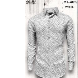 $20 2XL Blanca Y Blanca Camisa Vaquera Montero