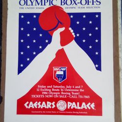 1984 UNITED STATES AMATEUR OLYMPIC BOX-OFFS ON SITE POSTER (TYSON, HOLYFIELD, WHITAKER)

