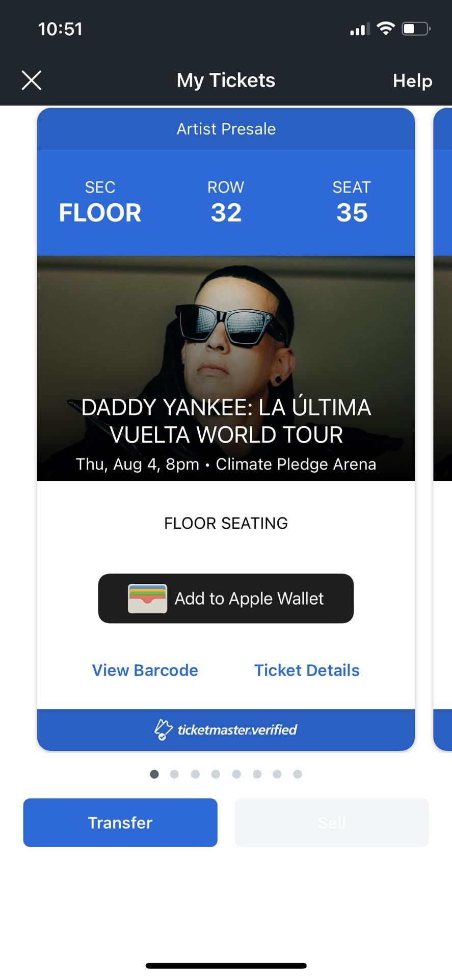 Daddy Yankee Floor Tickets